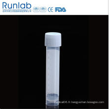 Tube d&#39;échantillon de transport de 10 ml avec bouchon à vis